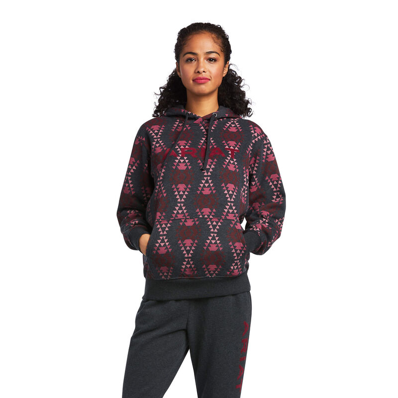 Ariat Sweatshirt Damen - Real Diamondback Printed Rot/Schwarz ( UXVTZ-3089 )